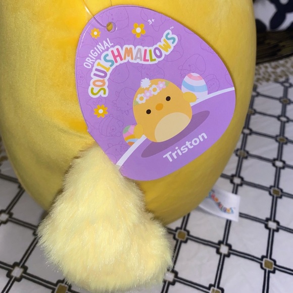 SQUISHMALLOWS JAZWARES TRISTON THE BABY CHICK WITH A FLOWER CROWN PLUSH PILLOW - Picture 4 of 5